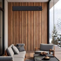 2800W/1400W ElectricSun negru, incalzitor electric interior exterior panouri radiante termostat cu Wi-Fi si APP internet TUYA, 180x15 cm