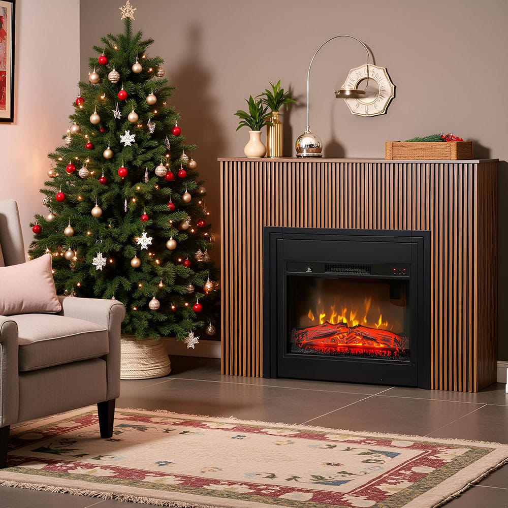 Electric-fireplace-with-wood-slat-design-ElectricSun-Lamelia-Dark-Oak-Christmas