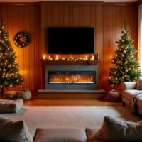 Semineu electric 3D ElectricSun VERSALYS XS, pe perete, podea sau incorporabil, cu sunet, 10 culori, Wi-Fi cu APP internet, L100xH41cm